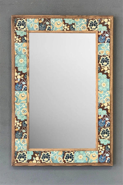  Stylish Mosaic Mirror Wall Art Blue Bathroom New home Gift