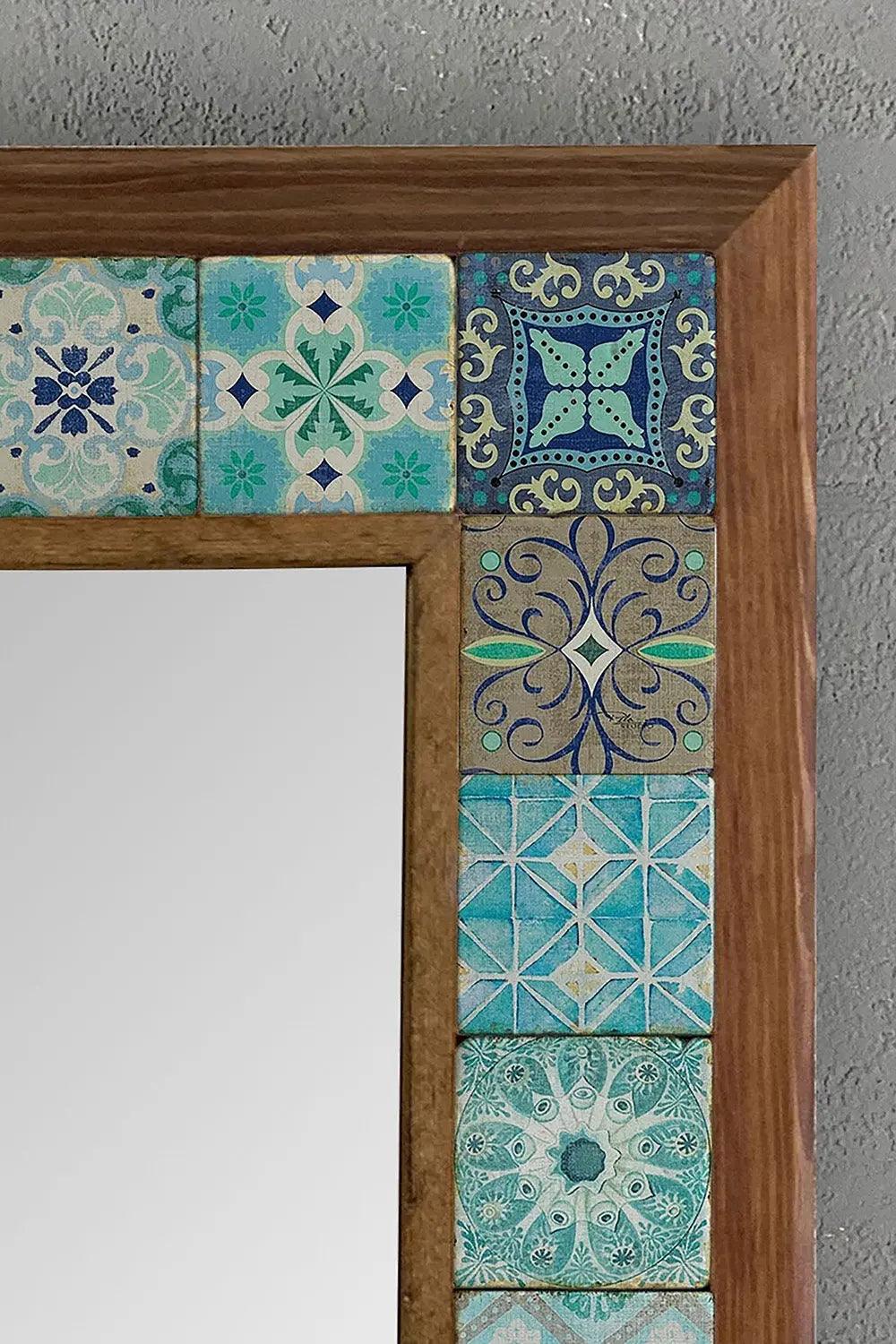 Handmade Travertine Mosaic Framed Mirror Gifts of Style