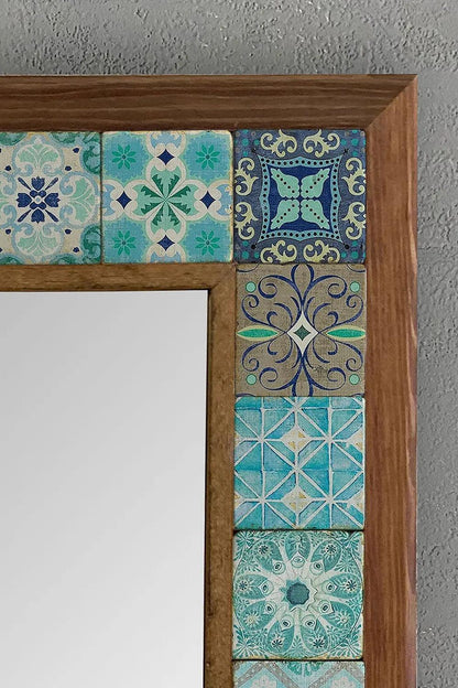 Handmade Travertine Mosaic Framed Mirror Gifts of Style