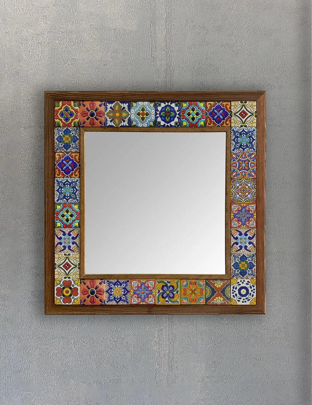 Handmade Mosaic Tile Mirror, Colourful Wall Art, Ceramic New Home Décor Gift