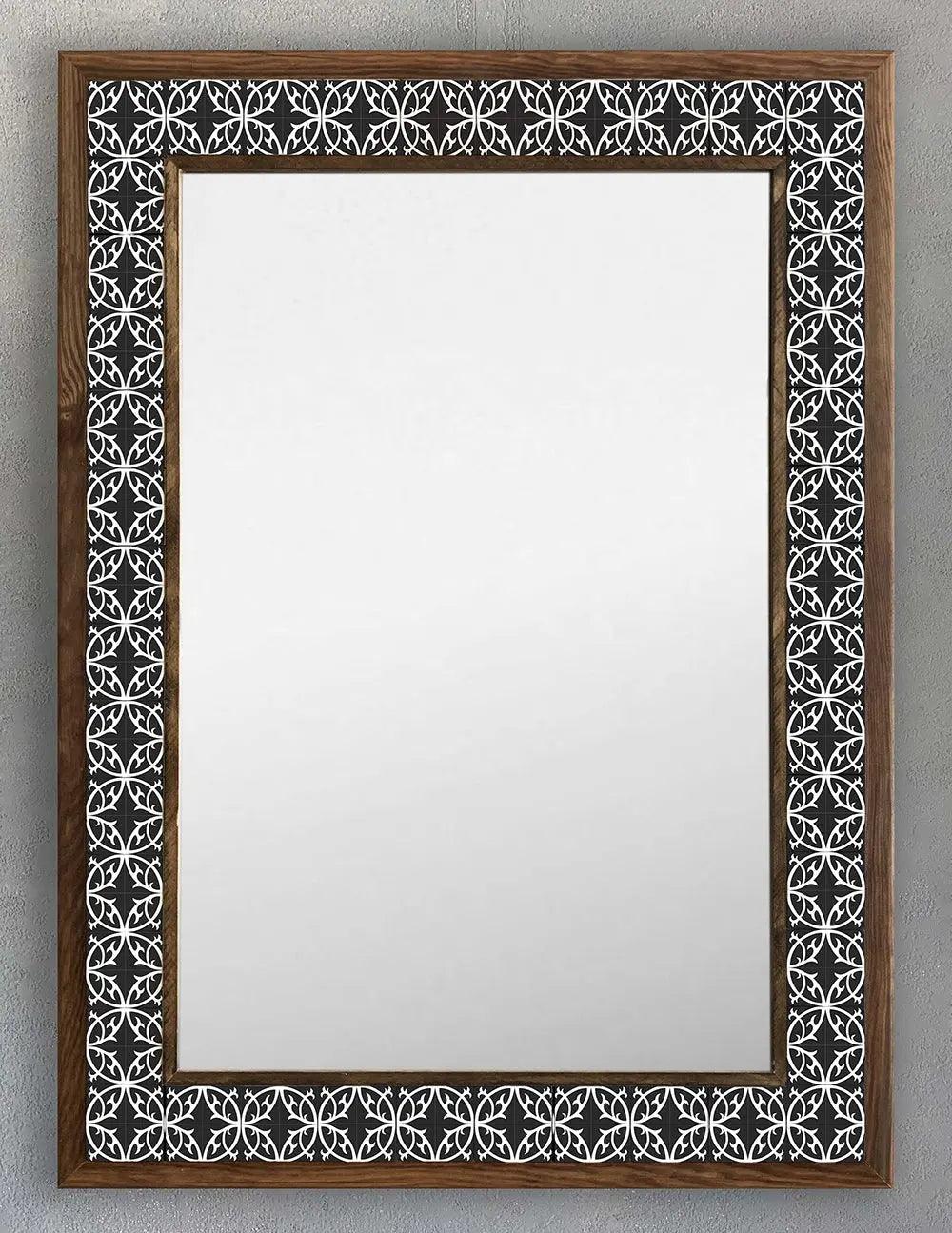 Mosaic Stone Tile Wooden Frame Mirror Wall Hangings Mirror