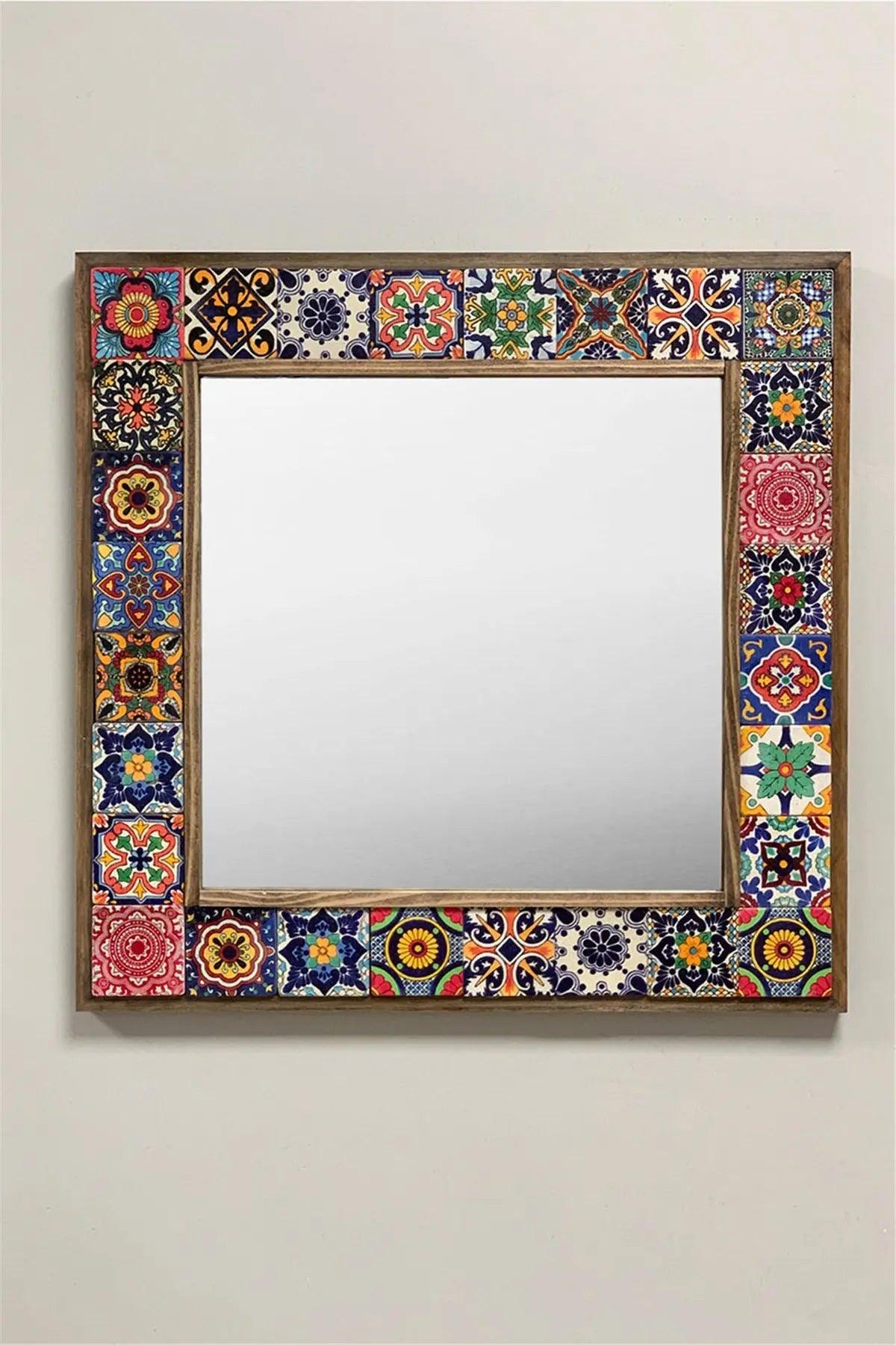 Colourful Wall Art Handmade Mosaic Stone Mirror Decorative Gift