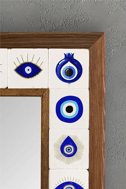 Evil Eye Wall Hanging Mosaic Framed Mirror New Home Gift