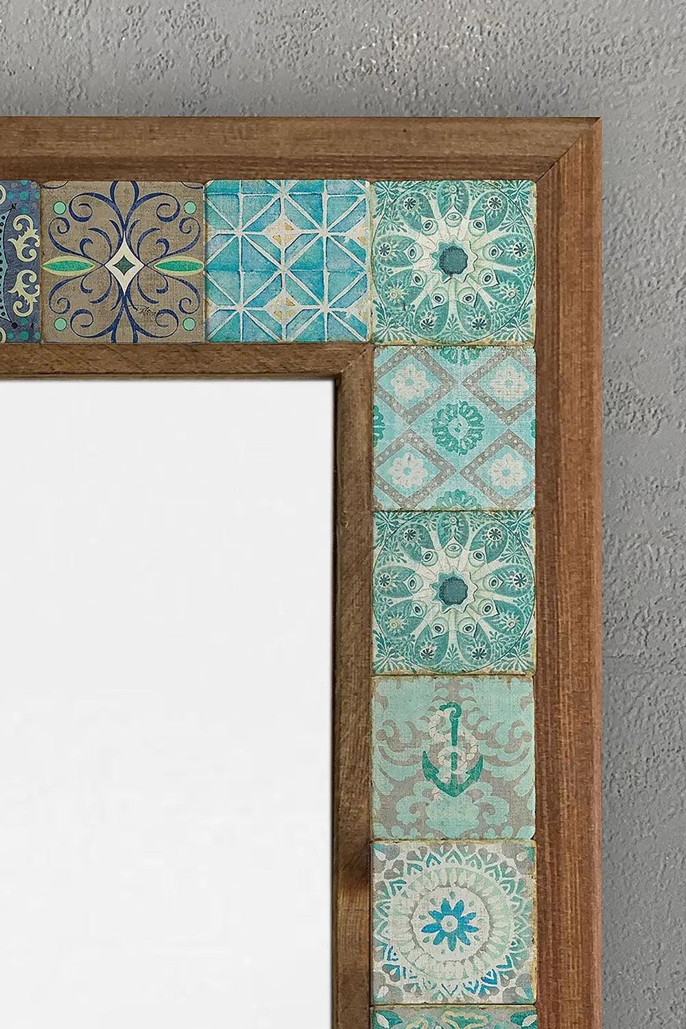 Handmade Travertine Mosaic Framed Mirror Gifts of Style