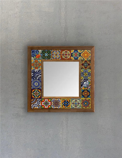 Bathroom Vanity Wooden Mosaic Stone Framed Mirror Housewarming Gift