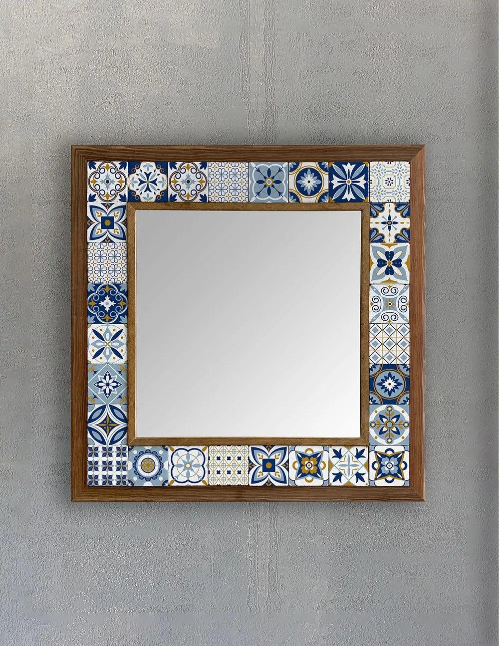 Decorative Handmade Mosaic Mirror Wooden Framed Vanity Mirror