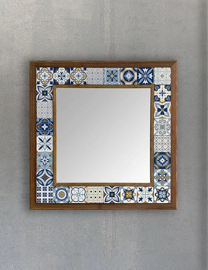 Decorative Handmade Mosaic Mirror Wooden Framed Vanity Mirror