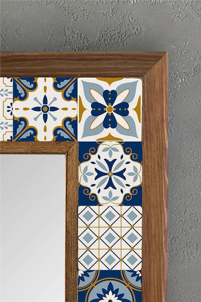 Decorative Handmade Mosaic Mirror Wooden Framed Vanity Mirror