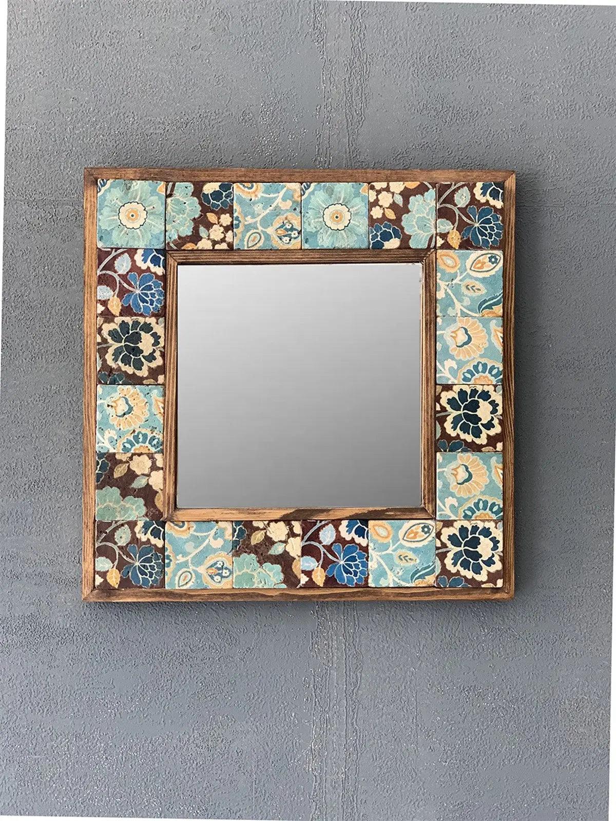  Stylish Mosaic Mirror Wall Art Blue Bathroom New home Gift