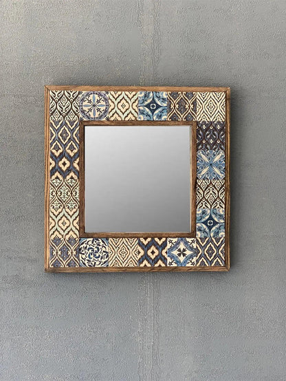 Handmade Mosaic Bathroom Mirror Housewarming Gift Wooden Framed 