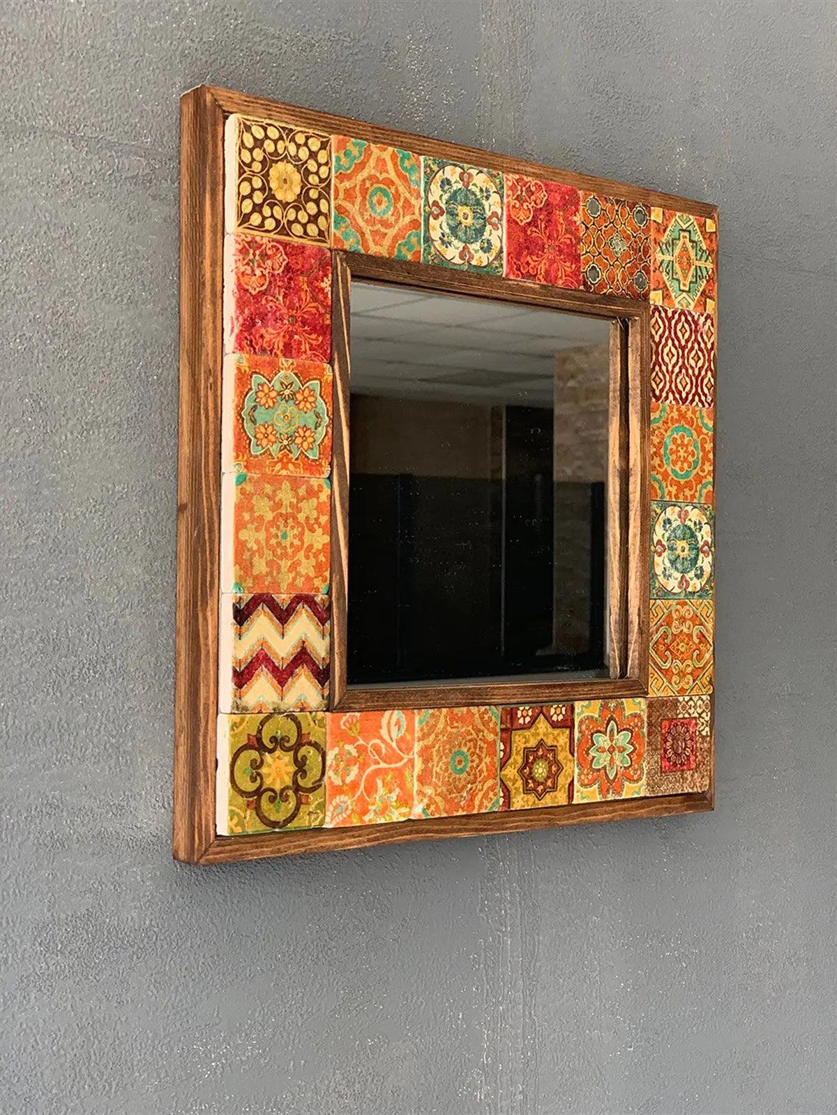 Decorative Handmade Ceramic Home Décor Mosaic Framed Mirror