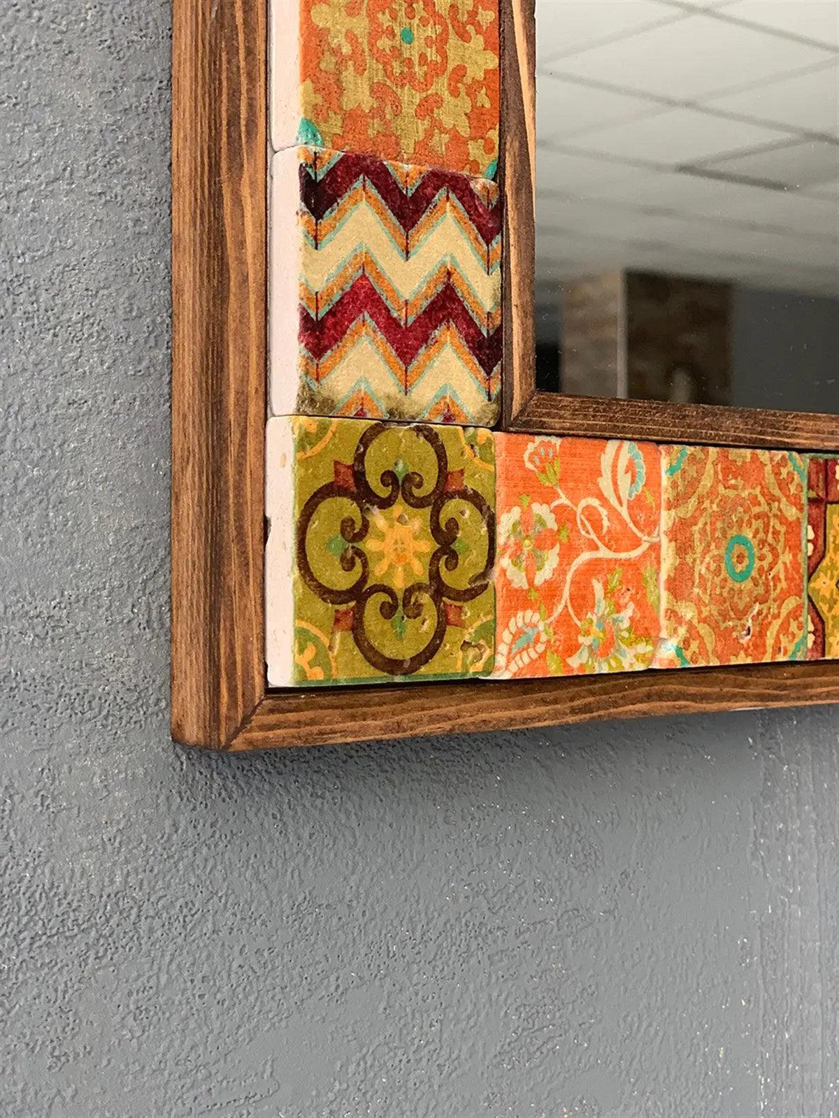 Decorative Handmade Ceramic Home Décor Mosaic Framed Mirror