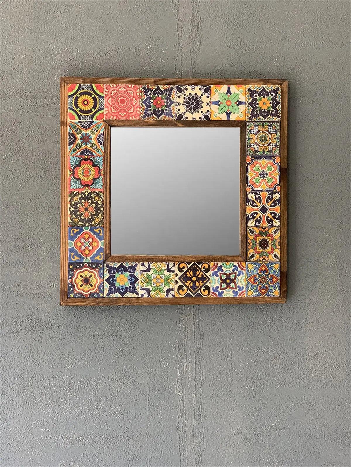 Colourful Wall Art Handmade Mosaic Stone Mirror Decorative Gift