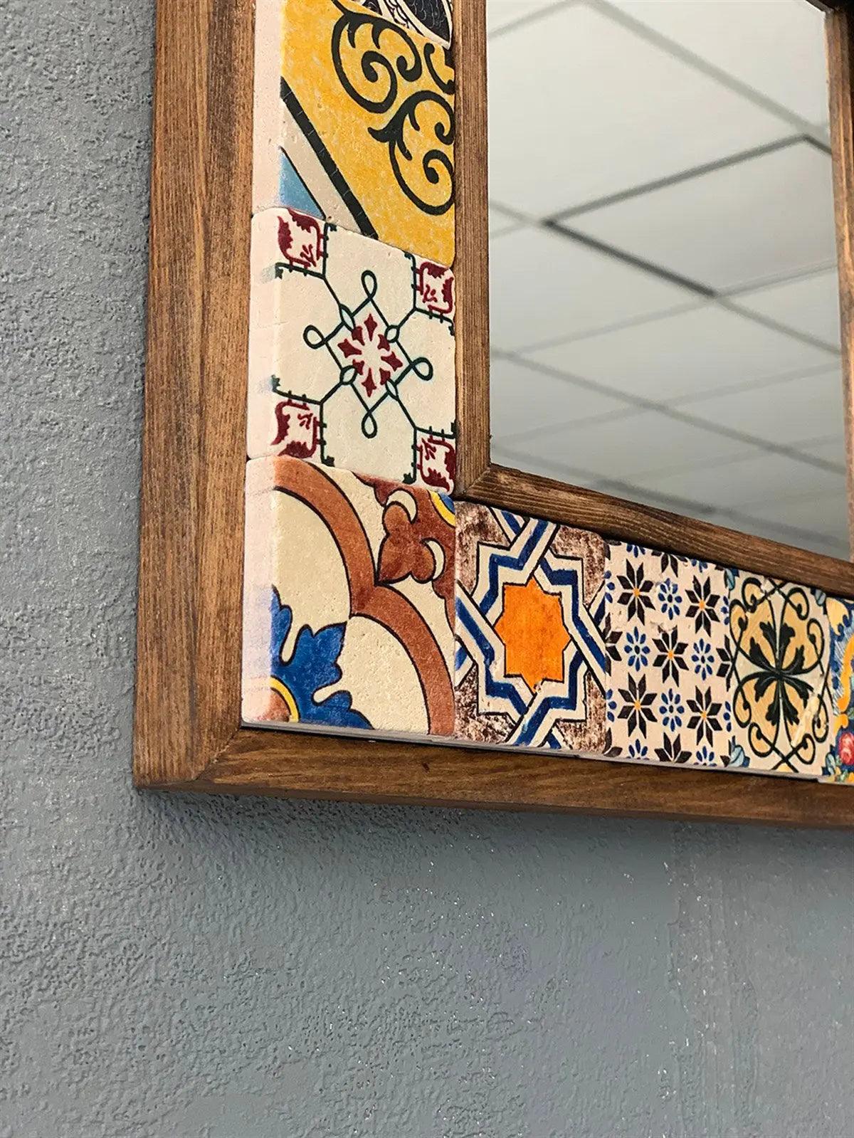  Mosaic Tile Handmade Mirror Wooden Frame Decorative Gift