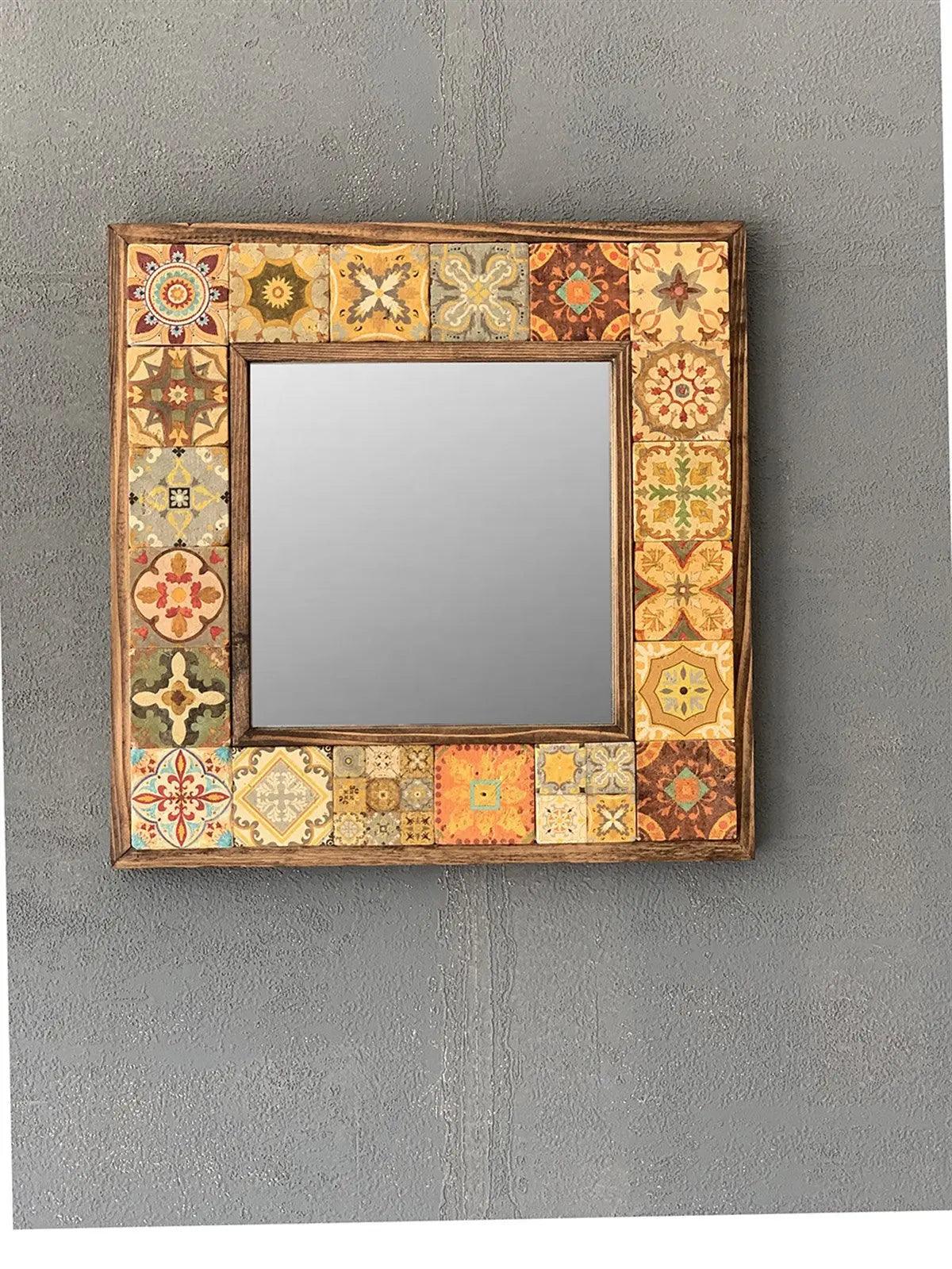 Ceramic Home Décor Gift: Decorative Mosaic Stone Tile Wall Mirror