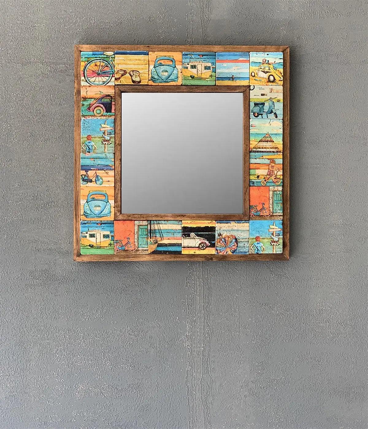 Ceramic Home Décor Mosaic Tile Mirror Stylish Wall Hanging Décor Gift