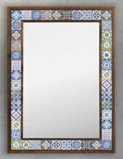 Paphos Mosaic Mirror — handmade Turkish mosaic wall mirror