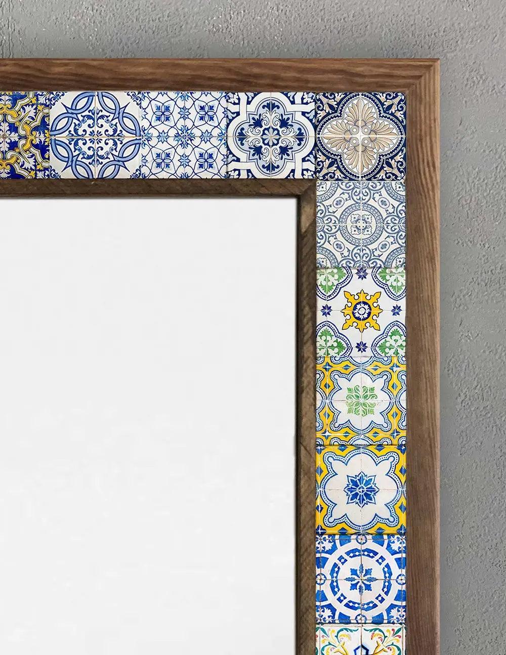 Paphos Mosaic Mirror — handmade Turkish mosaic wall mirror
