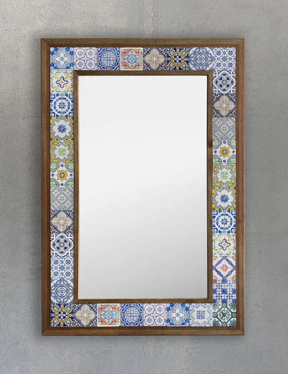 Paphos Mosaic Mirror — handmade Turkish mosaic wall mirror