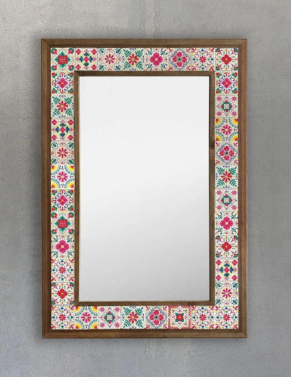 Positano Mosaic Mirror — handmade Turkish mosaic wall mirror