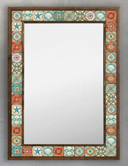 Puebla Mosaic Mirror — handmade Turkish mosaic wall mirror