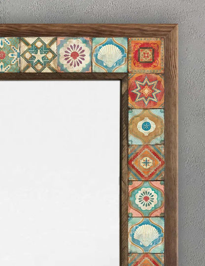 Puebla Mosaic Mirror — handmade Turkish mosaic wall mirror