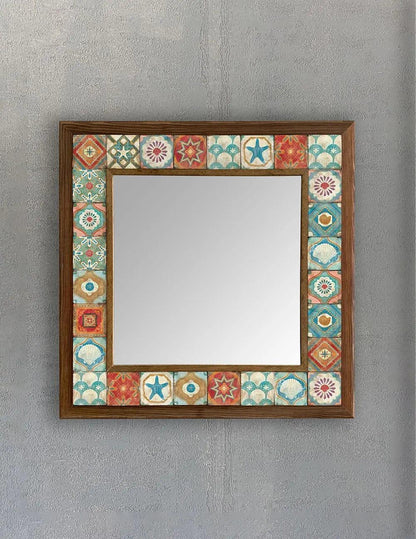 Puebla Mosaic Mirror — handmade Turkish mosaic wall mirror