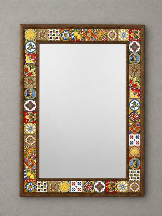 Sicilia Mosaic Mirror — handmade Turkish mosaic wall mirror