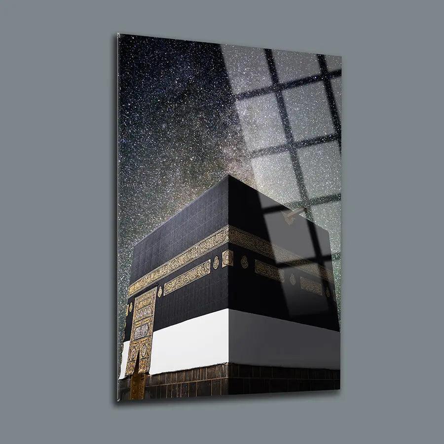 Kaaba Tempered Glass Canvas  Islamic Art Wall Islamic Paintings 