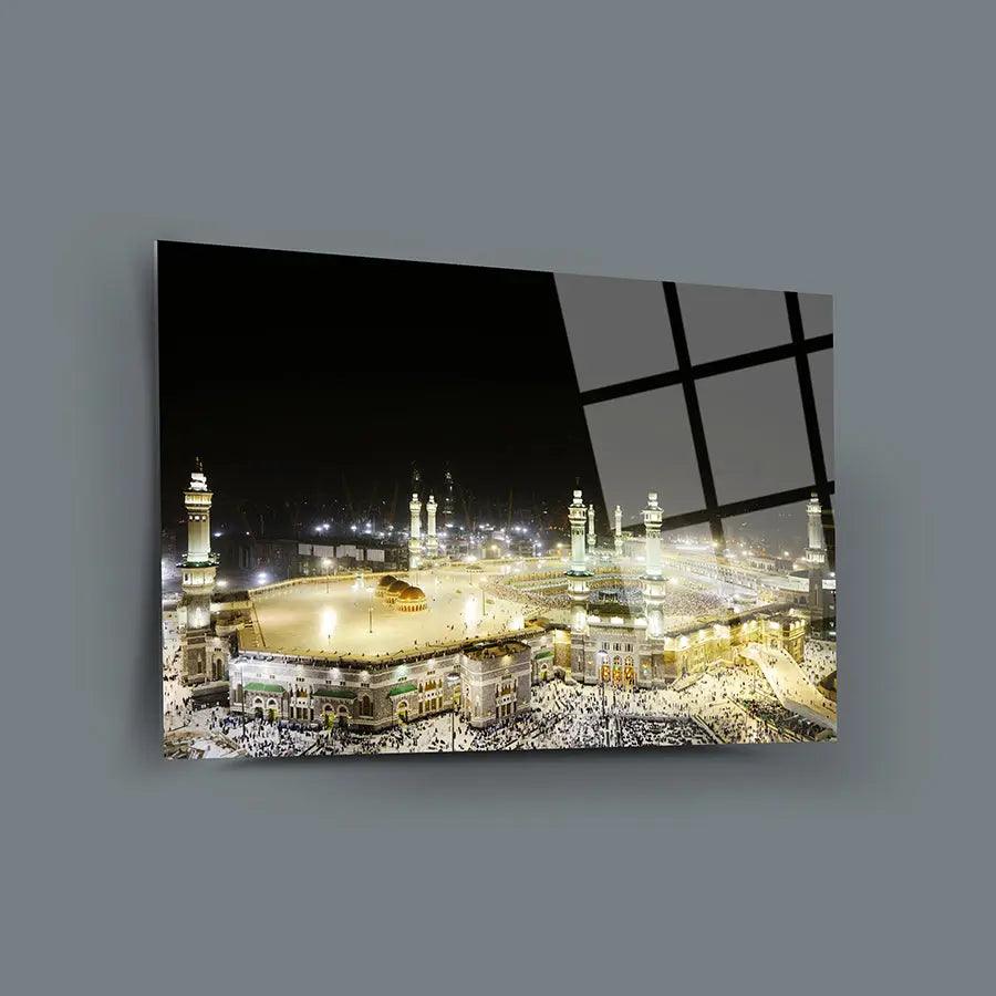 Al Masjid Al Haram Mosque Tempered Glass Canvas Wall Art Design