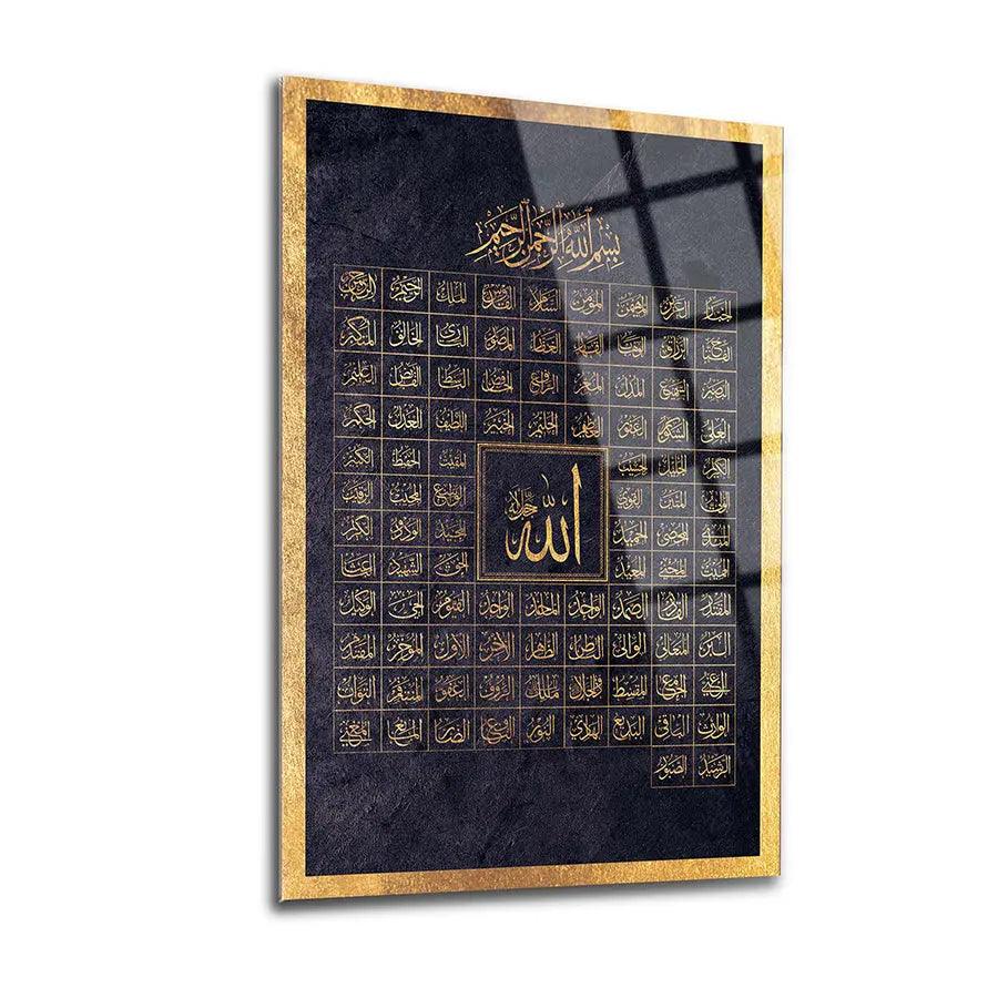 Asma Ul Husna Calligraphy 99 Names of Allah Islamic Wall Art