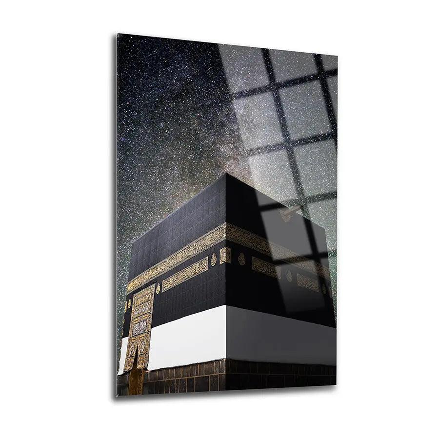 Kaaba Tempered Glass Canvas  Islamic Art Wall Islamic Paintings 